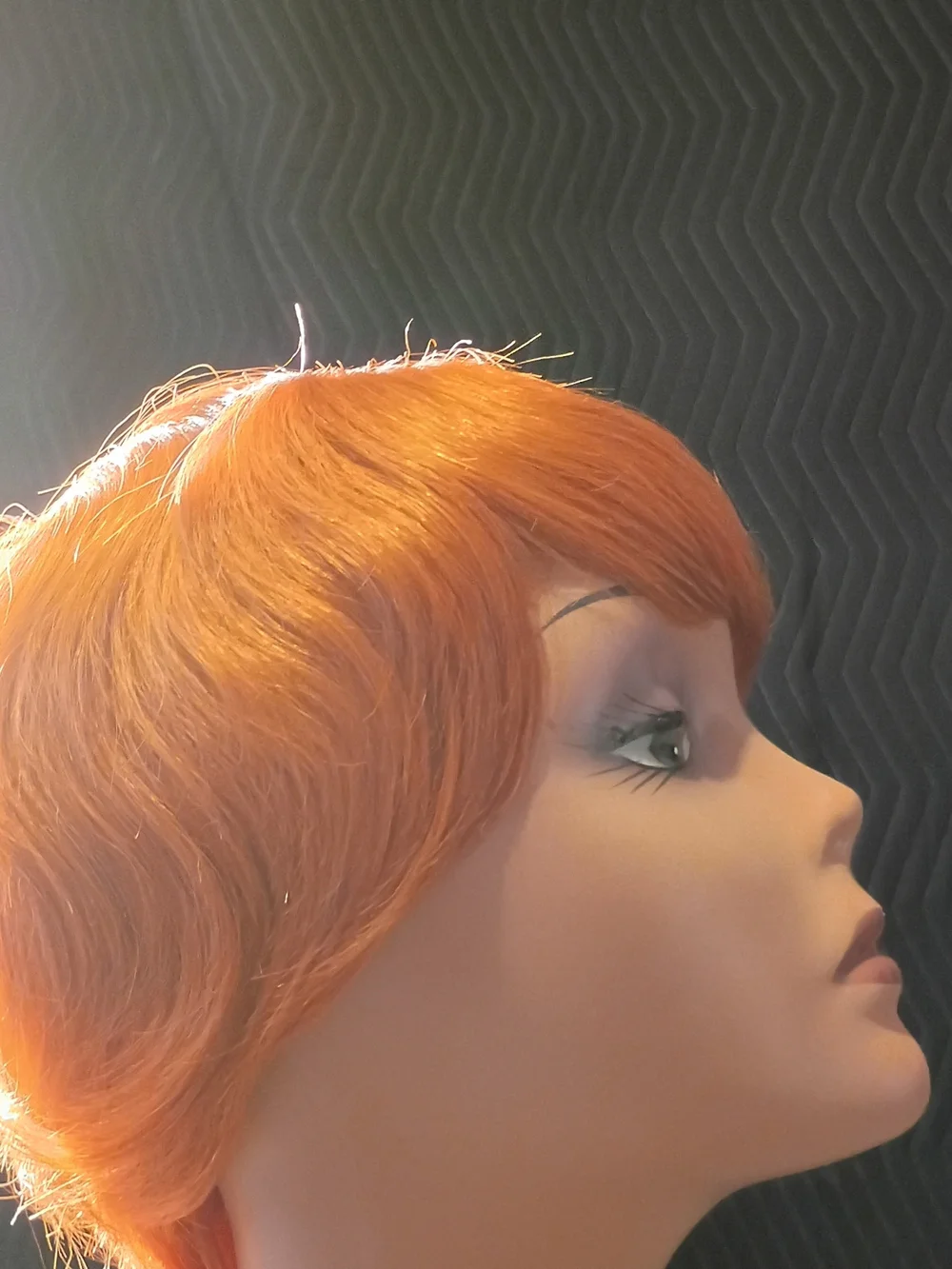 Short Layered Women's Wig in Vibrant Copper Red